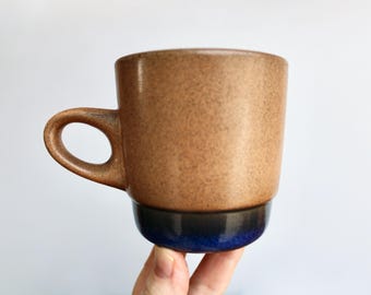 1 Heath Ceramics of Sausalito CA Stackable Moonstone Blue Mug, Rimline Edith Heath Earthenware Pottery of California, American Modern Design