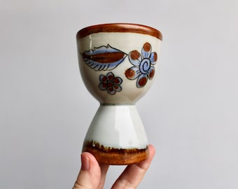 Single El Palomar Ken Edwards Eggcup - Traditional Mexican Ceramic Arts, Butterflies-Birds-Flowers