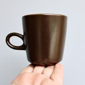 Hickory Studio Mug by Heath Ceramics of California, Tall Couple Coffee Mug, Rich Vellum Brown w/ White Interior, American Modern Design
