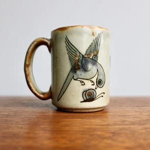 Single El Palomar Ken Edwards Coffee Mug - Traditional Mexican Ceramic Arts, Butterflies-Birds-Flowers, Stunning Handle Detail & Crazing
