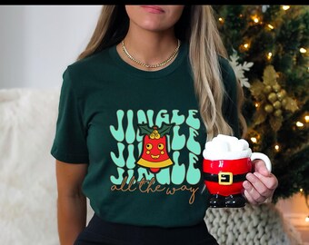 T-shirt de Noël, t-shirt de vacances, haut festif, cadeau de Noël, vêtements d'hiver