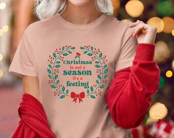 T-shirt de Noël, t-shirt des fêtes, haut festif, cadeau de Noël, vêtements d'hiver, t-shirt de Noël