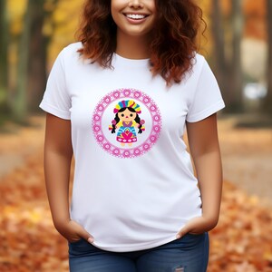 Latina t-shirt, Maria con maracas t-shirt, Colorful t-shirt, Casual t-shirt