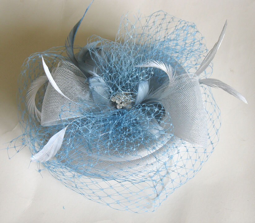 Silver Retro Bridal Fascinator Special Occasion Wedding Hat | Etsy