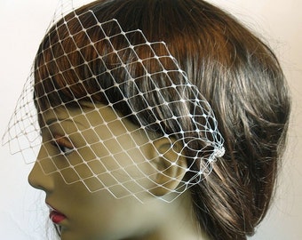 Crystal vintage diamond birdcage veil - bridal birdcage face veil