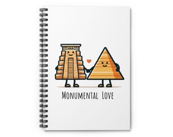 Monumental Love Spiral Notebook - Ruled Line - Teacher gift, History Buff, Gift for daughter, Ancient Egypt, Mesopotamia, Journal Notebook