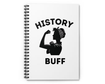 Rosie the Riveter Notebook History Buff - Spiral, 6x9, Ruled Line - Teacher Gift, Gift for her, Gift for Him, WWII, Notebook