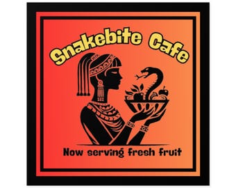 Cleopatra Square Stickers, Indoor\Outdoor, Snakebite Cafe, Ancient Egypt, Funny History, Teacher Gift for her gift for him