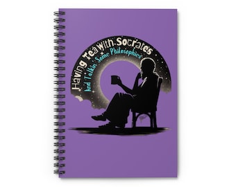 Funny Socrates Notebook - Ruled Line, 6x9,  Having Tea With Socrates, Ancient Greece, Funny History, Teacher Gift for her gift for him