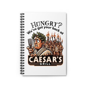 Julius Caesar Notebook, Spiral Notebook - Ruled Line, 6x9, Caesar&#39;s Grill, Ancient Rome, Funny History, Teacher gift for her gift for him