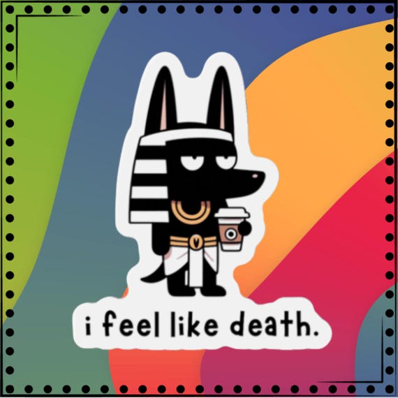 Anubis Coffee Sticker: Ancient Egypt History Buff Gift