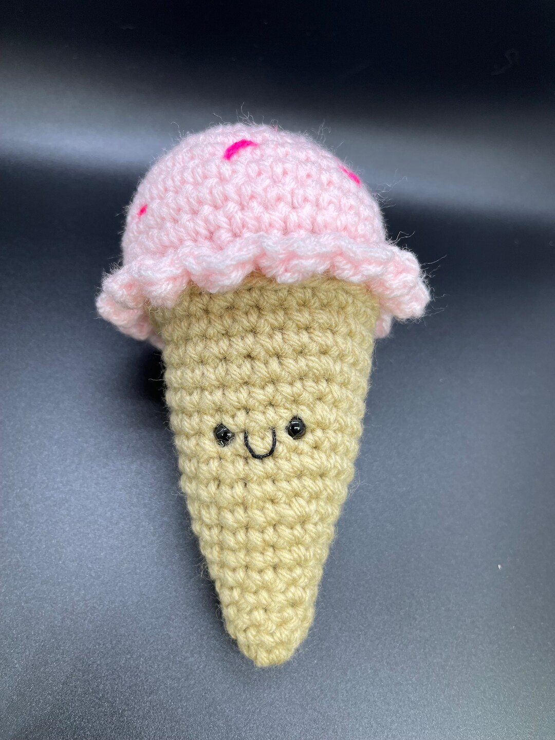Crochet Plushies and Stuffies Ice Cream Cone Keychain - Etsy