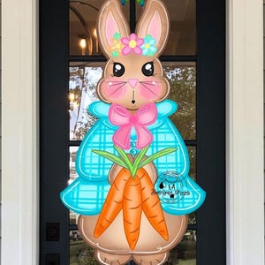 Vintage Spring English Bunny, SVG, Digital Template, Wood Door Sign, Door Hanger, Porch Decor, Cute Bunny, Easter Spring, Large Bunny Sign