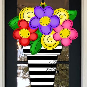 Flowers for Mom Door Hanger, SVG, Mom Stencil, Whimsy Floral (Digital Download)