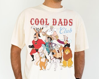 Comfort Colors® Retro 90s Disney Cool Dad Clubs T-Shirt, Funny Daddy Son Gift, Best Dad Ever, Goofy Mufasa King Triton, Family Trip Shirt