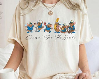 Chemise Comfort Color® Gus Gus Mouse Cruising For The Snacks, t-shirt Disney Cruise Line, chemise Gus Disney, t-shirt de voyage Disney, voyage Disneyland 2026