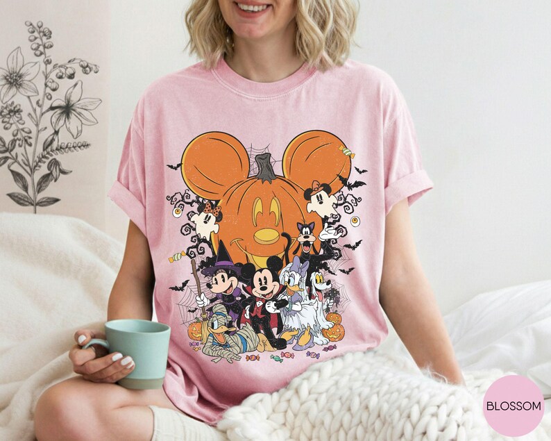 Comfort Colors® Mickey Friends Halloween Pumpkin Shirt, Spooky Season Trick or Treat Tee image 9