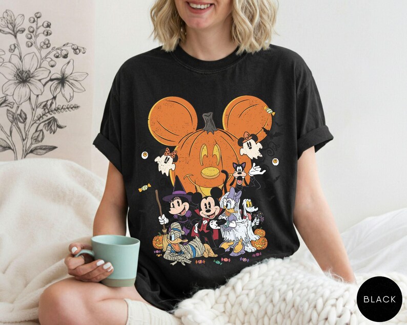 Comfort Colors® Mickey Friends Halloween Pumpkin Shirt, Spooky Season Trick or Treat Tee image 10