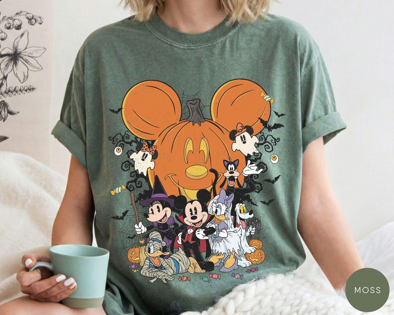 Comfort Colors® Mickey Friends Halloween Pumpkin Shirt, Spooky Season Trick or Treat Tee image 6