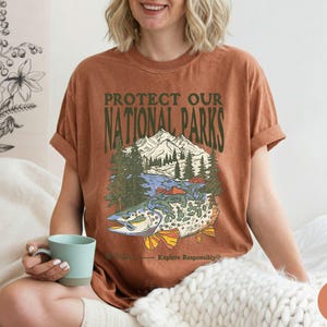 90s National Parks Comfort Colors® Unisex T shirt Granola Girl Shirt Respect the Local Wildlife Tee Hiking Camping Clothes Wanderlust Shirt image 11