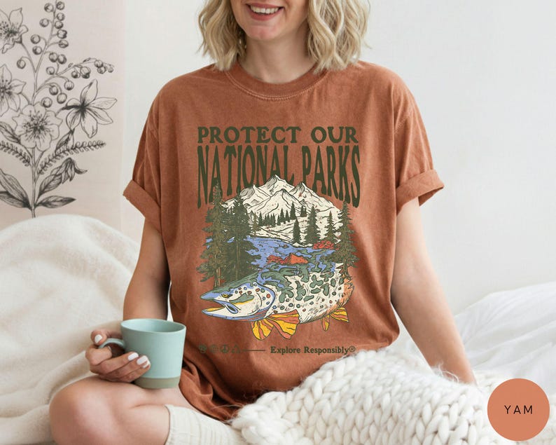 90s National Parks Comfort Colors® Unisex T shirt Granola Girl Shirt Respect the Local Wildlife Tee Hiking Camping Clothes Wanderlust Shirt image 11