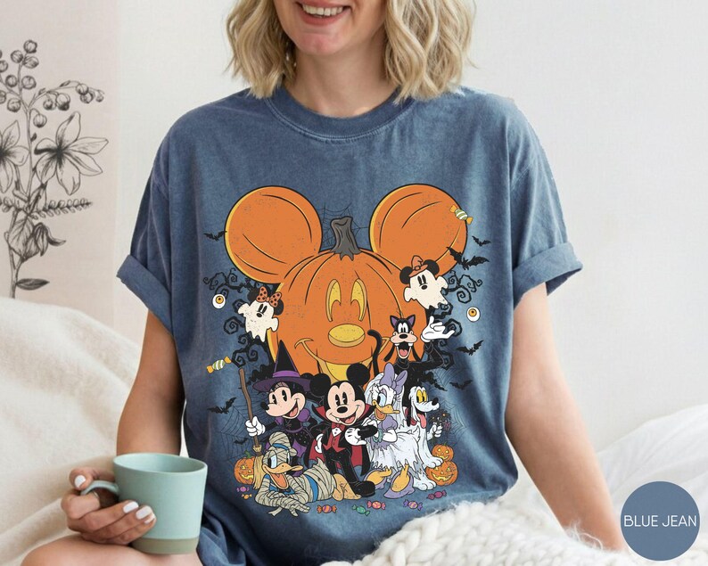 Comfort Colors® Mickey Friends Halloween Pumpkin Shirt, Spooky Season Trick or Treat Tee image 8