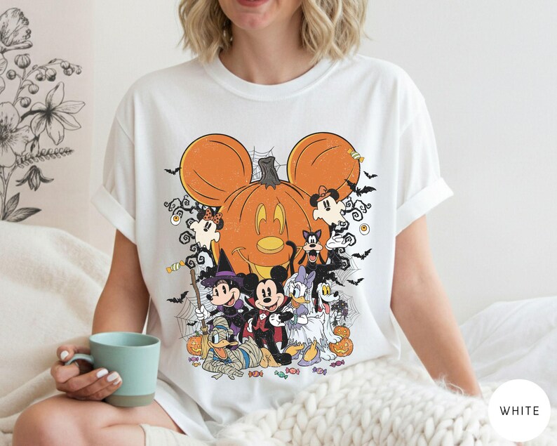 Comfort Colors® Mickey Friends Halloween Pumpkin Shirt, Spooky Season Trick or Treat Tee image 7