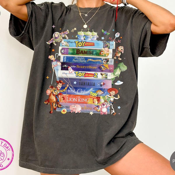 Comfort Colors® Toy Story VHS Movie Tee, Watercolor Cartoon Characters, 90s Nostalgia Shirt