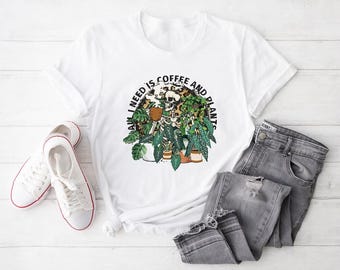 All I Need Is Coffee And Plants Shirt, Halloween Gift Shirt, Dog Mom Shirt, Dog Lover Shirt, Coffee Lover, All I Need is a Bit of Coffee