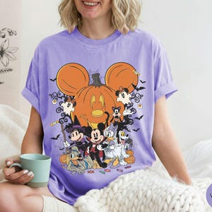 Comfort Colors® Mickey Friends Halloween Pumpkin Shirt, Spooky Season Trick or Treat Tee image 5