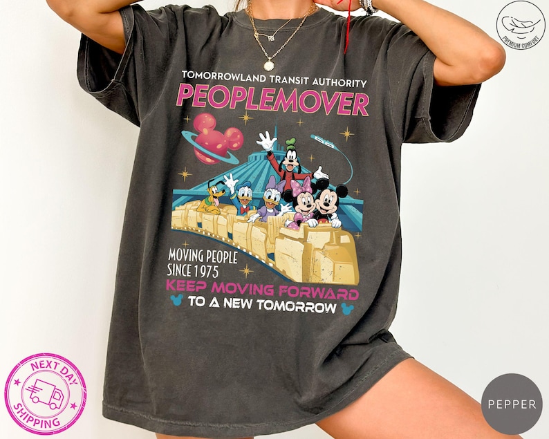 Comfort Colors® Retro Space Mountain Shirt, Peoplemover Keep Moving Forward Tee,Tomorrowland Magic Kingdom Tee,Disneyland Family Trip Shirts