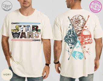 Comfort Colors® Disney Star Wars Two Sided T-Shirt, Star Wars Shirt, Darth Vader Shirt, Galaxy's Edge Shirt, Retro Star Wars Shirt