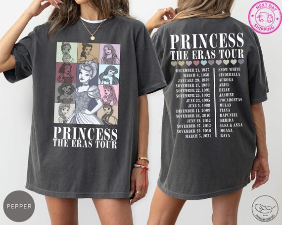 Comfort Colors® Princess Era Tour Shirt, Disney Princess Tour Tee, Disney Princess Characters Shirt, Disney Girl Trip Shirt, Disneyland Tee