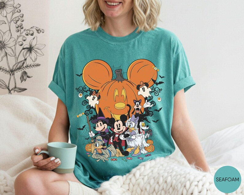 Comfort Colors® Mickey Friends Halloween Pumpkin Shirt, Spooky Season Trick or Treat Tee image 11
