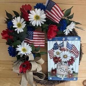 Patriotic USA door wreath