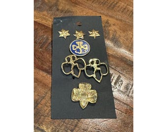 Lote de distintivos de mérito de membro da Girl Scout Brownie original vintage, anos 1950-1960