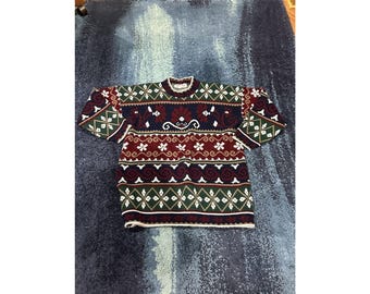 Vintage Private Eyes Round Neck Long Sleeve Knit Sweater  Made Usa  in Size Md
