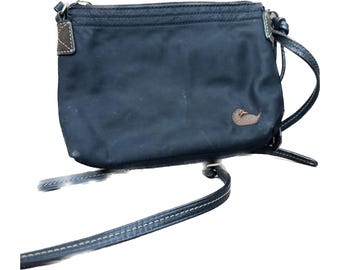 Dooney & Bourke Red Nylon and Leather Crossbody Purse Bag with Duck Logo