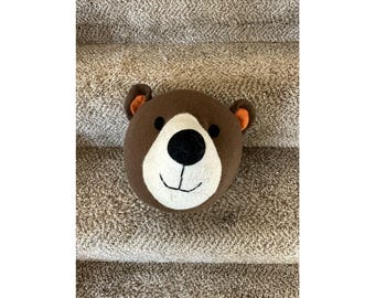 Bear Wall Mounted Stuffed Animal Head Wall Hanging Plush Pillowfort