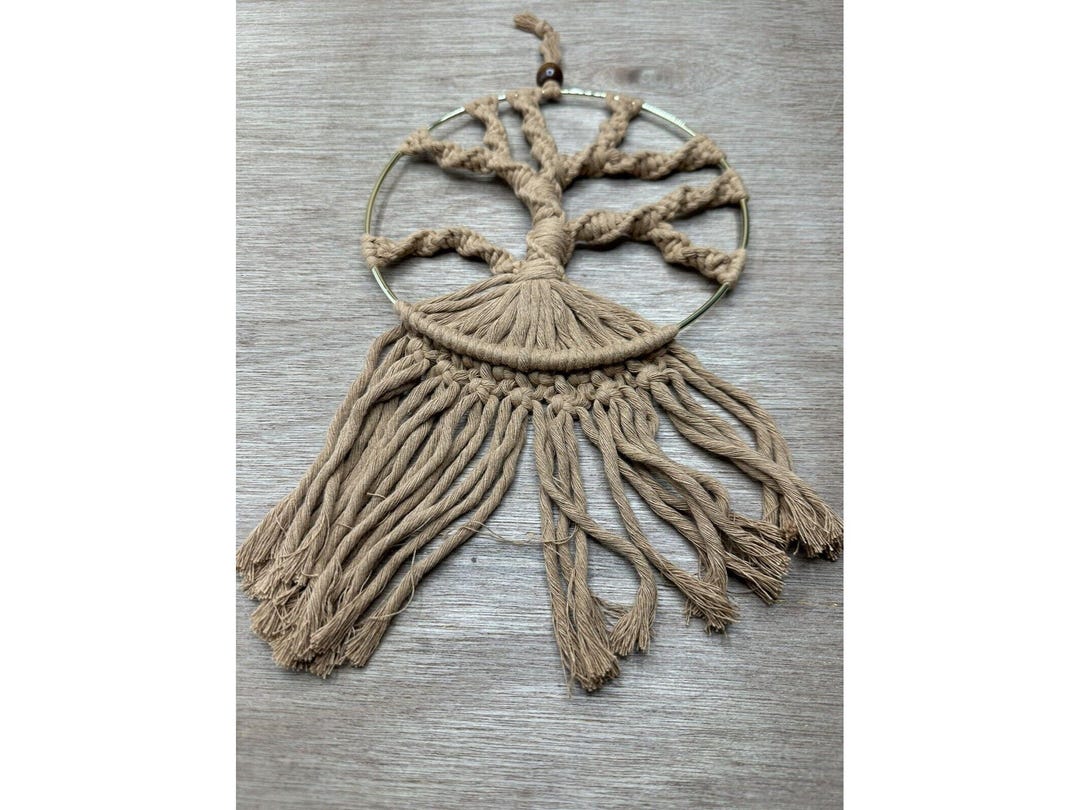 Tree of Life Macrame Wall Hanging Boho Dream Catcher Wall Art 8” - Etsy