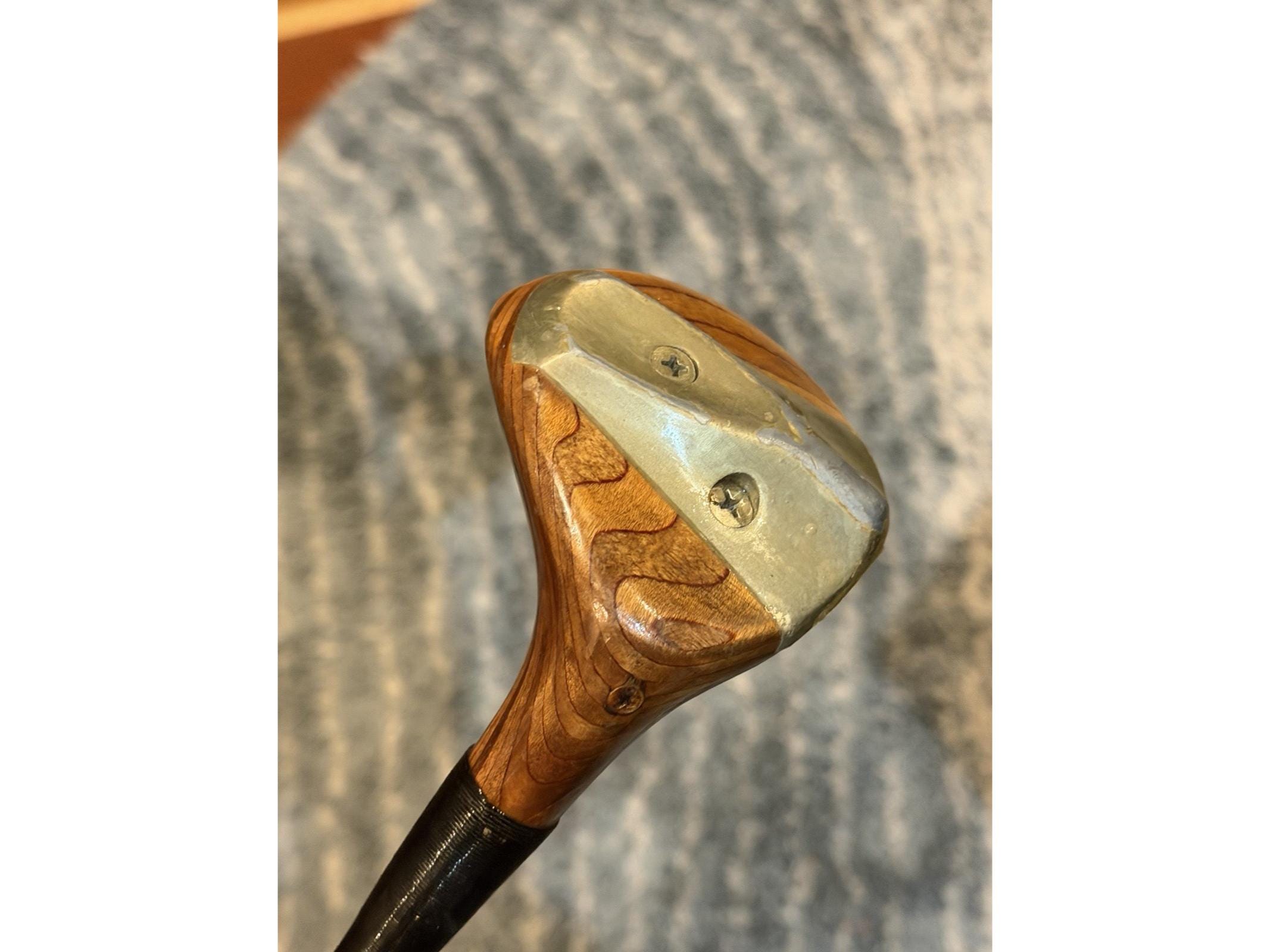 英国製アンティーク壁掛　レトロ　木製ゴルフクラブ手作り彫刻５本　ゴルフヘリテイジ Antique golf clubs - Etsy 日本