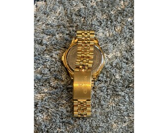 Croton Men's Goldtone Quartz Champagne Dial Watch With 10 Diamond