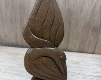Vintage Speckstein Pelikan Ocean Rock Skulptur 200 X 100 cm