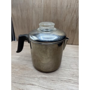 Revere Ware Sällsynt 5-koppars vintage perkulatorkanna med kopparbotten 83 år 1801 USA