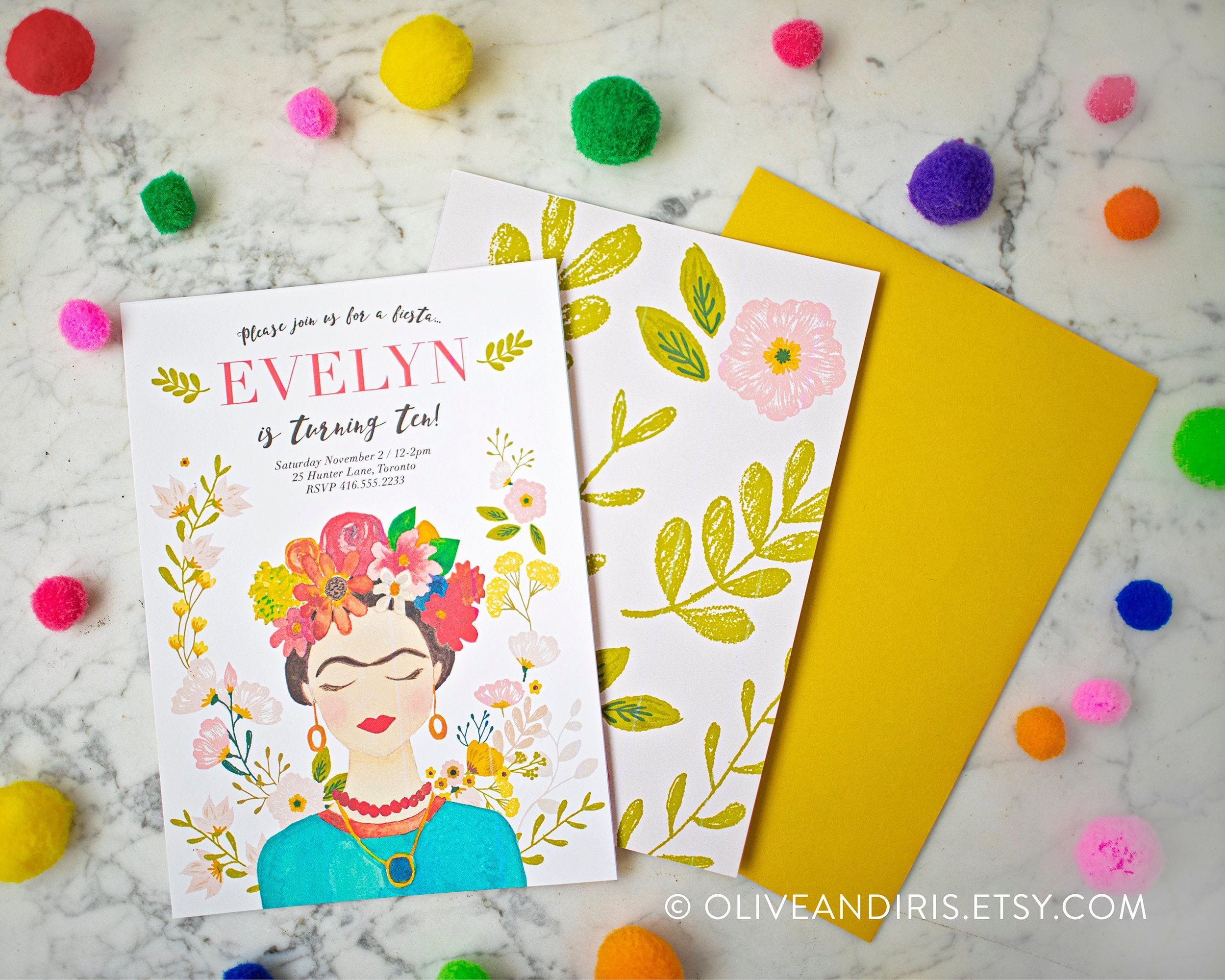 Frida Kahlo Party Invitation / Printable Birthday Party Invitation ...