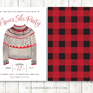 Après Ski Party Invitation / Printable Ski Party Invitation