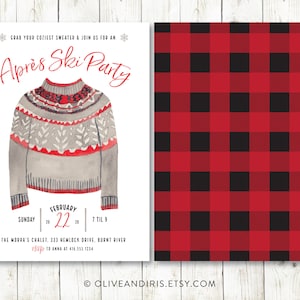 Après Ski Party Invitation / Printable Ski Party Invitation image 1