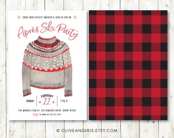 Après Ski Party Invitation / Printable Ski Party Invitation