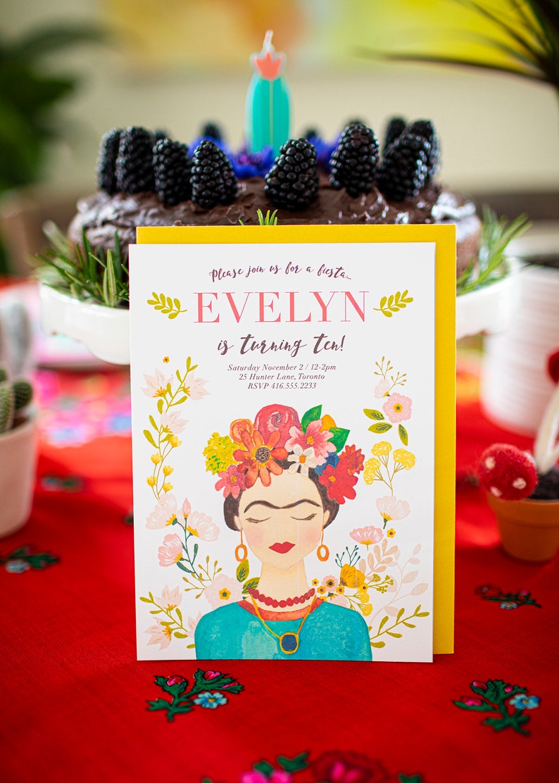 Frida Kahlo Party Invitation / Printable Birthday Party Invitation image 3