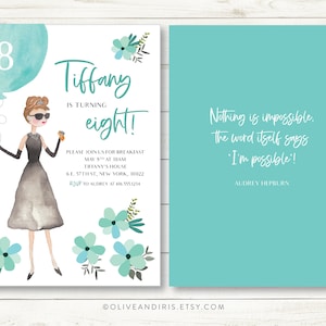 Breakfast at Tiffany&#39;s Party Invitation / Printable Birthday Party Invitation